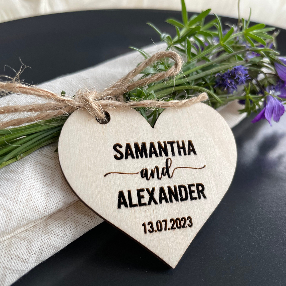 Laser Engraving Software - Custom engraved wood hearts Personalized Wooden