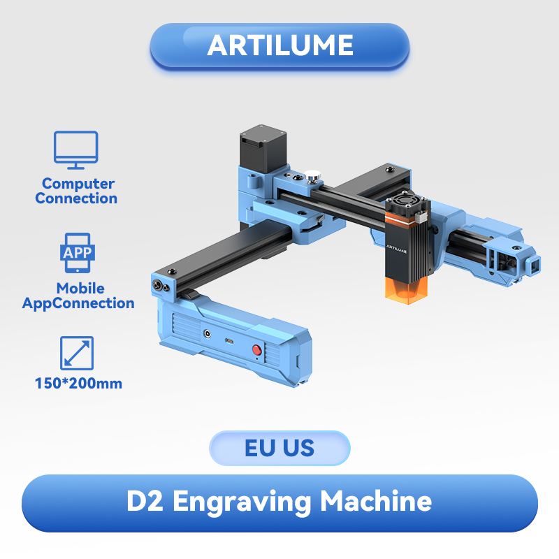 Industrial Laser Engraver For Metal - Artilume D2 2.5/6W Foldable Laser Engraving
