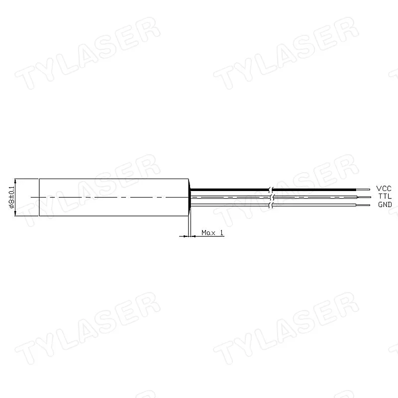 Industrial Laser Pointer - External TTL 8mm 635nm Red Dot