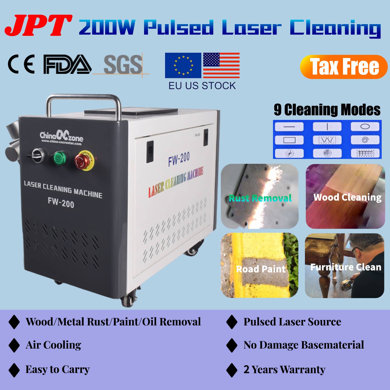 JPT 200W Pulsed Laser Cleaning - Industrial Laser Cleaner 리뷰 및 가격