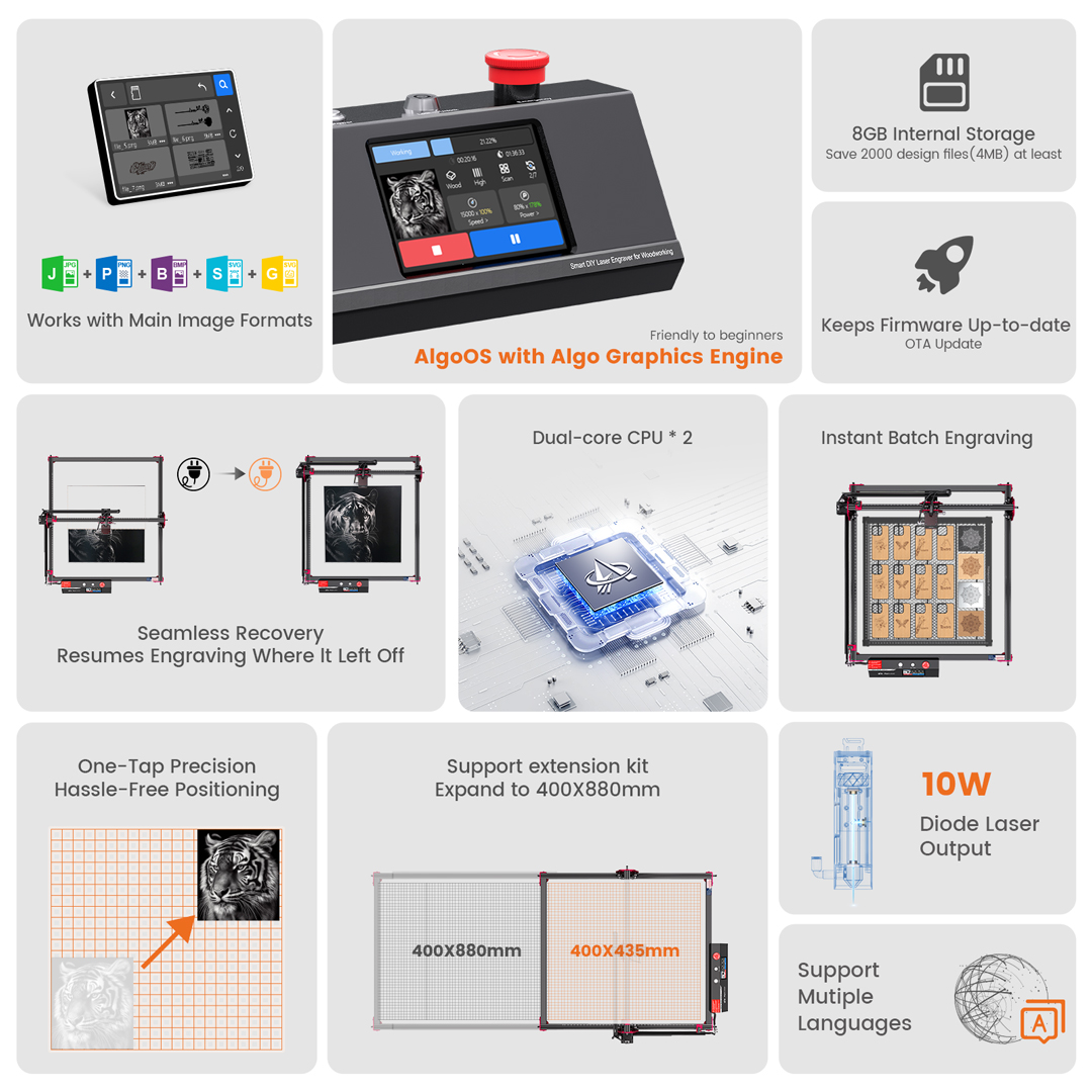 AlgoLaser DIY KIT MK2 10W Lase - Laser Engraving Software 리뷰 및 가격