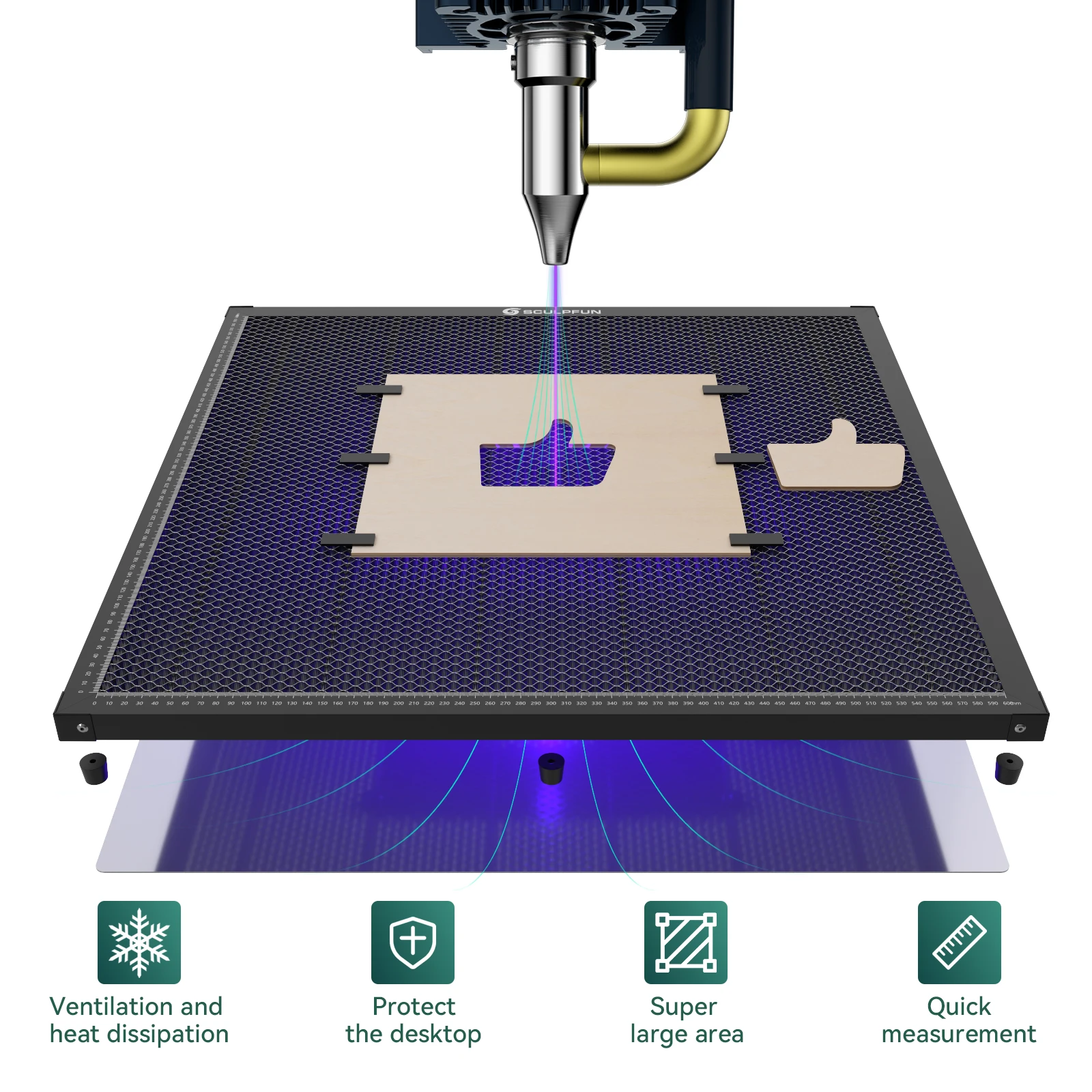 SCULPFUN 600x600mm Honeycomb P - Co2 Laser Engraving Machine 리뷰 및 가격